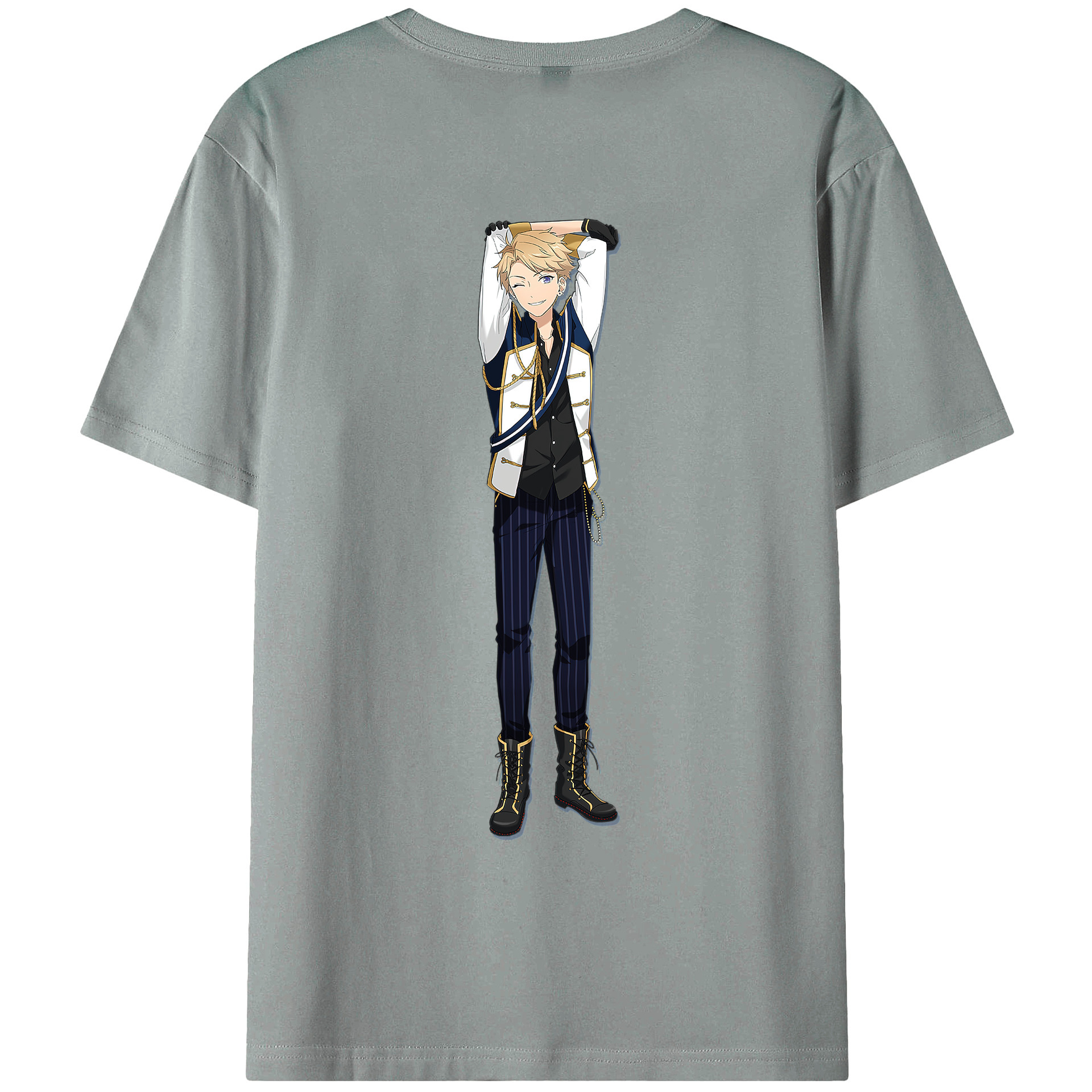 （画像用） あんさんぶるスターズ! Ensemble Stars 綿100％ メンズ半袖Tシャツ（バックプリント） 通気性